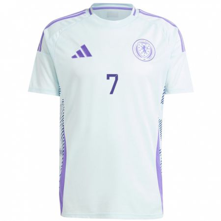 Kandiny Niño Camiseta Escocia John Mcginn #7 Azul Menta Claro 2ª Equipación 24-26 La Camisa México