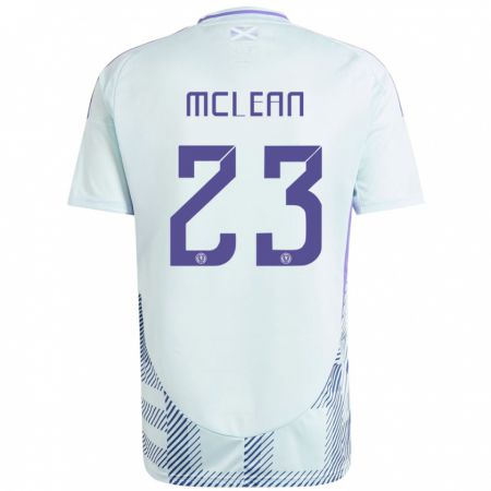 Kandiny Bambino Maglia Scotland Kenny Mclean #23 Blu Menta Chiaro Kit Gara Away 24-26 Maglietta