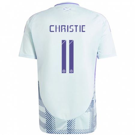 Kandiny Kinder Schottland Ryan Christie #11 Helles Mintblau Auswärtstrikot Trikot 24-26 T-Shirt Österreich