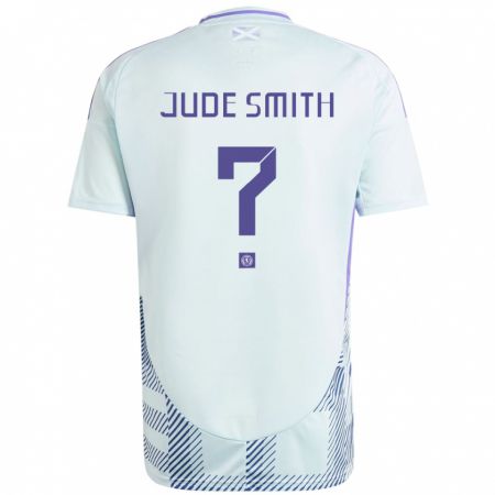 Kandiny Bambino Maglia Scotland Jude Smith #0 Blu Menta Chiaro Kit Gara Away 24-26 Maglietta