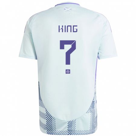 Kandiny Bambino Maglia Scotland Leon King #0 Blu Menta Chiaro Kit Gara Away 24-26 Maglietta