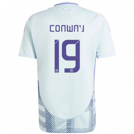 Kandiny Bambino Maglia Scotland Tommy Conway #19 Blu Menta Chiaro Kit Gara Away 24-26 Maglietta