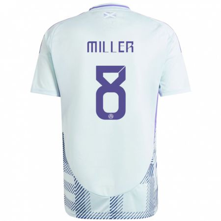 Kandiny Bambino Maglia Scotland Lennon Miller #8 Blu Menta Chiaro Kit Gara Away 24-26 Maglietta