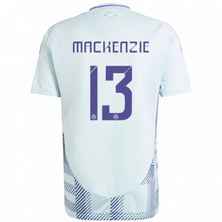 Kandiny Bambino Maglia Scotland Zander Mackenzie #13 Blu Menta Chiaro Kit Gara Away 24-26 Maglietta