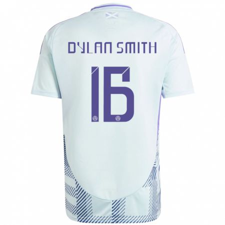 Kandiny Bambino Maglia Scotland Dylan Smith #16 Blu Menta Chiaro Kit Gara Away 24-26 Maglietta