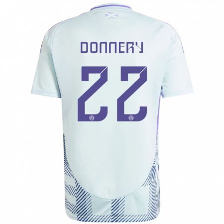 Kandiny Bambino Maglia Scotland Julian Donnery #22 Blu Menta Chiaro Kit Gara Away 24-26 Maglietta