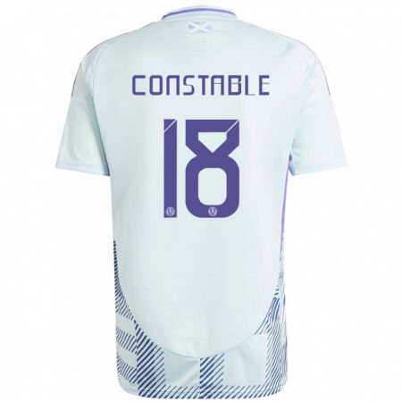 Kandiny Bambino Maglia Scotland Scott Constable #18 Blu Menta Chiaro Kit Gara Away 24-26 Maglietta