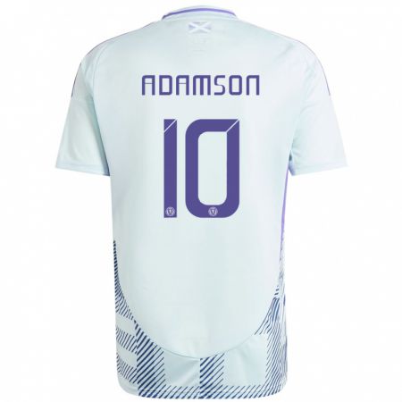 Kandiny Niño Camiseta Escocia Calum Adamson #10 Azul Menta Claro 2ª Equipación 24-26 La Camisa México