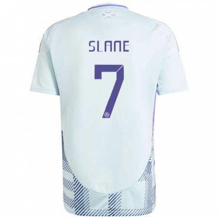 Kandiny Bambino Maglia Scotland Paul Slane #7 Blu Menta Chiaro Kit Gara Away 24-26 Maglietta