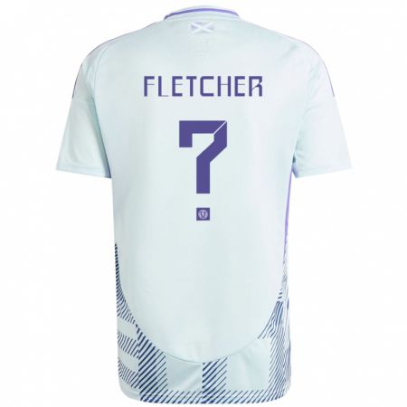 Kandiny Niño Camiseta Escocia Tyler Fletcher #0 Azul Menta Claro 2ª Equipación 24-26 La Camisa México