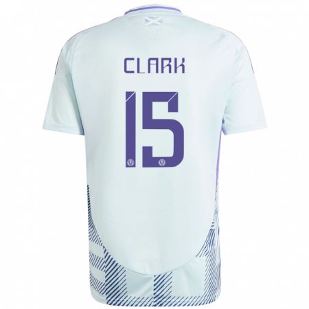 Kandiny Bambino Maglia Scotland Jenna Clark #15 Blu Menta Chiaro Kit Gara Away 24-26 Maglietta