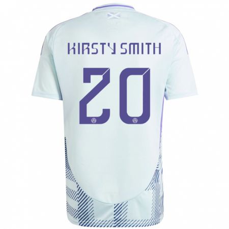 Kandiny Bambino Maglia Scotland Kirsty Smith #20 Blu Menta Chiaro Kit Gara Away 24-26 Maglietta