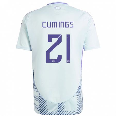 Kandiny Bambino Maglia Scotland Eartha Cumings #21 Blu Menta Chiaro Kit Gara Away 24-26 Maglietta