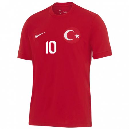 Kandiny Kinderen Turkije Hakan Çalhanoğlu #10 Rood Uitshirt Uittenue 24-26 T-Shirt