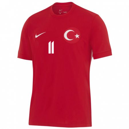 Kandiny Bambino Maglia Turchia Emir Bars #11 Rosso Kit Gara Away 24-26 Maglietta