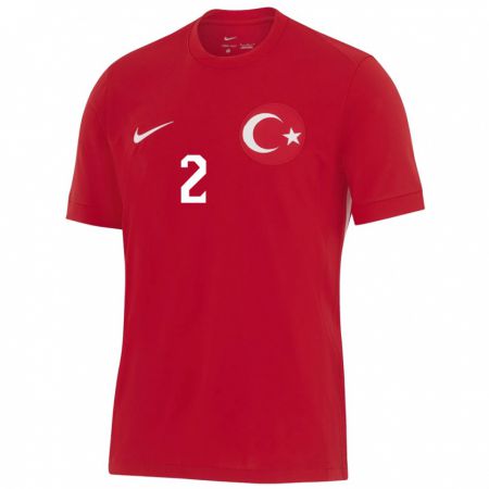 Kandiny Bambino Maglia Turchia Ümran Özev #2 Rosso Kit Gara Away 24-26 Maglietta