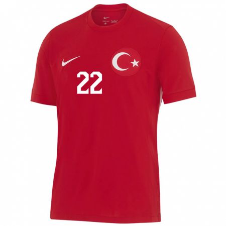 Kandiny Bambino Maglia Turchia Narin Yakut #22 Rosso Kit Gara Away 24-26 Maglietta