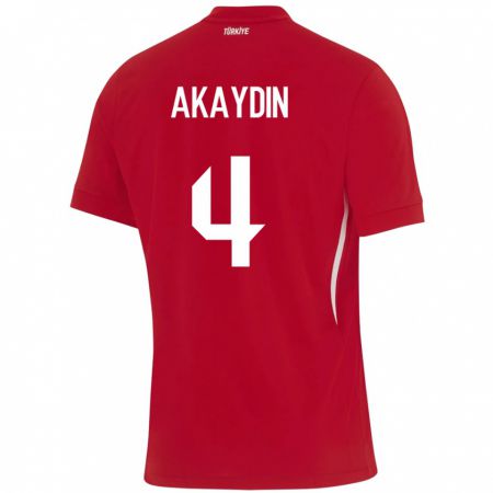 Kandiny Kinderen Turkije Samet Akaydin #4 Rood Uitshirt Uittenue 24-26 T-Shirt