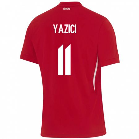 Kandiny Bambino Maglia Turchia Yusuf Yazıcı #11 Rosso Kit Gara Away 24-26 Maglietta