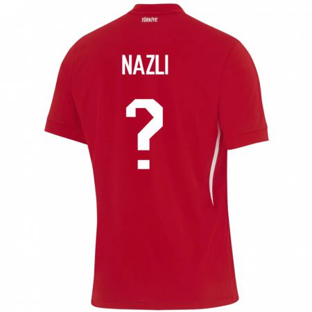 Kandiny Bambino Maglia Turchia Barış Nazlı #0 Rosso Kit Gara Away 24-26 Maglietta