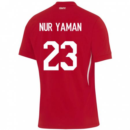 Kandiny Kinder Türkei Gamze Nur Yaman #23 Rot Auswärtstrikot Trikot 24-26 T-Shirt Österreich