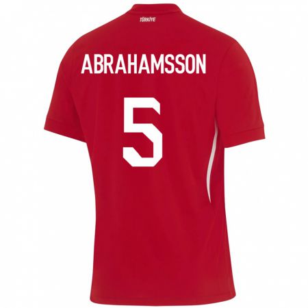 Kandiny Kinder Türkei Sejde Aylin Abrahamsson #5 Rot Auswärtstrikot Trikot 24-26 T-Shirt Österreich