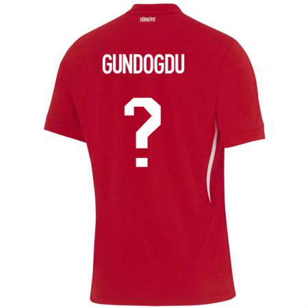 Kandiny Bambino Maglia Turchia Kevser Gündoğdu #0 Rosso Kit Gara Away 24-26 Maglietta