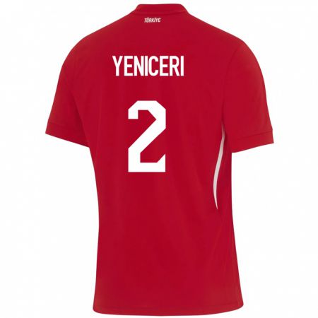 KandinyキッズトルコBerna Yeniçeri#2赤アウェイシャツ24-26ジャージーユニフォーム