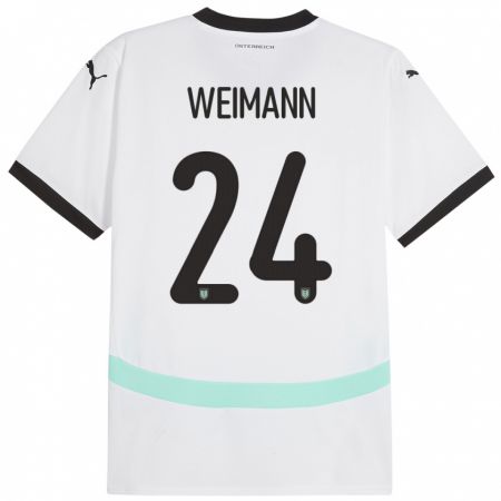 Kandiny Kinder Österreich Andreas Weimann #24 Weiß Auswärtstrikot Trikot 24-26 T-Shirt Österreich