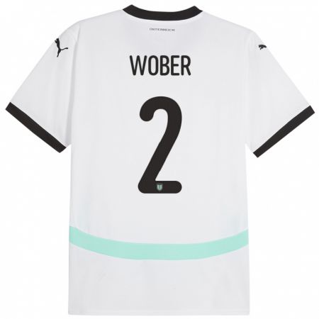 Kandiny Kinderen Oostenrijk Maximilian Wöber #2 Wit Uitshirt Uittenue 24-26 T-Shirt België