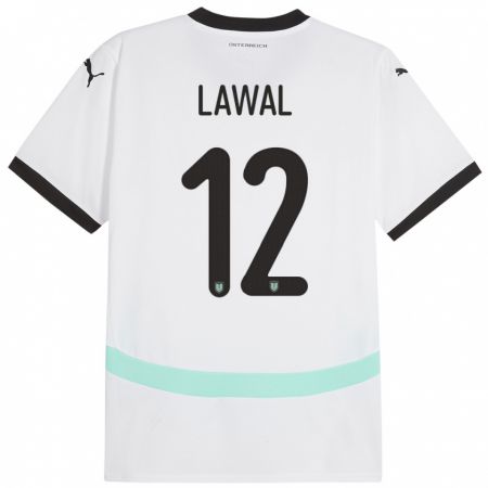 Kandiny Niño Camiseta Austria Tobias Lawal #12 Blanco 2ª Equipación 24-26 La Camisa