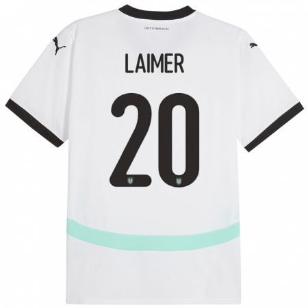 Kandiny Niño Camiseta Austria Konrad Laimer #20 Blanco 2ª Equipación 24-26 La Camisa