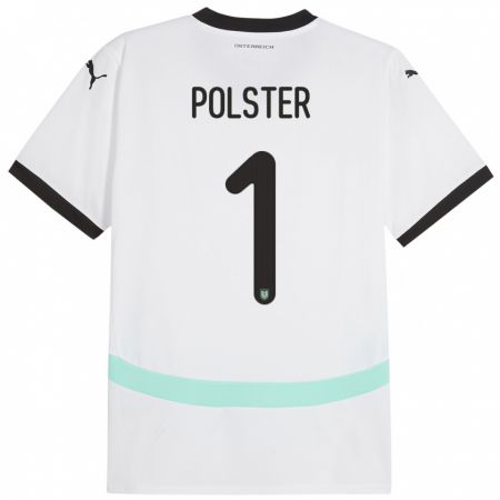 Kandiny Bambino Maglia Austria Nikolas Polster #1 Bianco Kit Gara Away 24-26 Maglietta