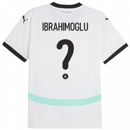 Kandiny Bambino Maglia Austria Mücahit Ibrahimoglu #0 Bianco Kit Gara Away 24-26 Maglietta