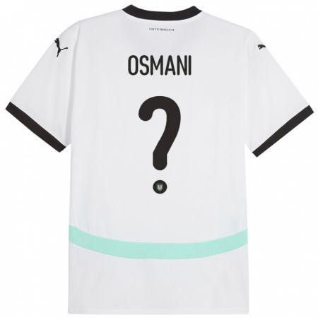 Kandiny Bambino Maglia Austria Tristan Osmani #0 Bianco Kit Gara Away 24-26 Maglietta