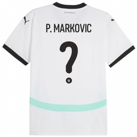 Kandiny Bambino Maglia Austria Petar Markovic #0 Bianco Kit Gara Away 24-26 Maglietta