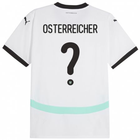 Kandiny Bambino Maglia Austria Marijan Österreicher #0 Bianco Kit Gara Away 24-26 Maglietta