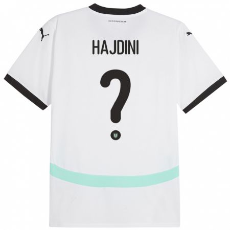 Kandiny Bambino Maglia Austria Florent Hajdini #0 Bianco Kit Gara Away 24-26 Maglietta