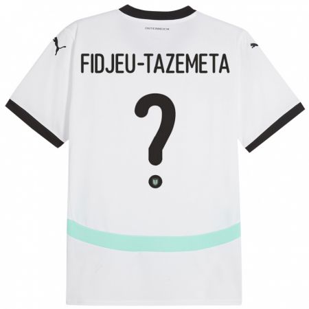 Kandiny Bambino Maglia Austria Thierry Fidjeu-Tazemeta #0 Bianco Kit Gara Away 24-26 Maglietta