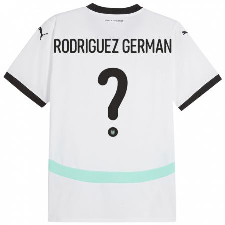 Kandiny Bambino Maglia Austria Ryan Rodriguez German #0 Bianco Kit Gara Away 24-26 Maglietta