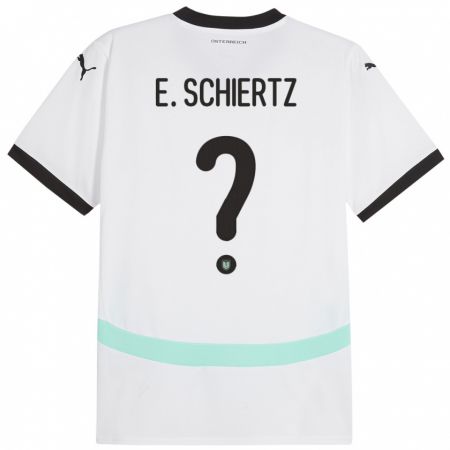 Kandiny Bambino Maglia Austria Emilio Schiertz #0 Bianco Kit Gara Away 24-26 Maglietta