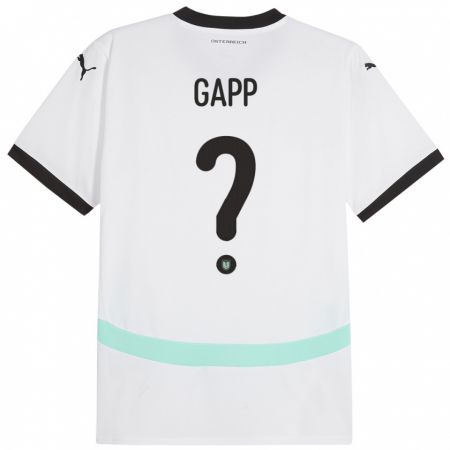 Kandiny Kinderen Oostenrijk Alexander Gapp #0 Wit Uitshirt Uittenue 24-26 T-Shirt België