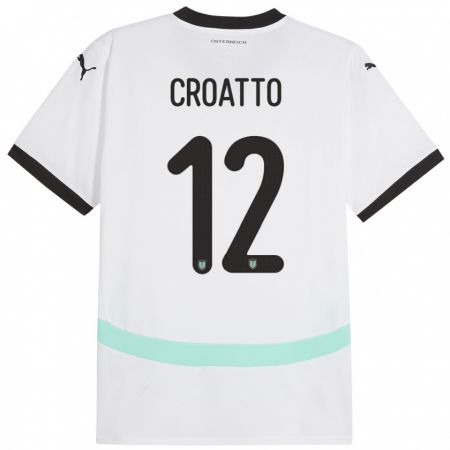 Kandiny Bambino Maglia Austria Michela Croatto #12 Bianco Kit Gara Away 24-26 Maglietta