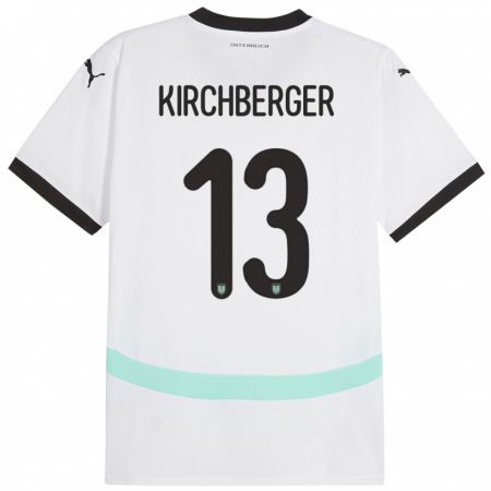 Kandiny Kinderen Oostenrijk Virginia Kirchberger #13 Wit Uitshirt Uittenue 24-26 T-Shirt België