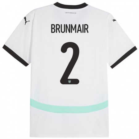 Kandiny Bambino Maglia Austria Livia Brunmair #2 Bianco Kit Gara Away 24-26 Maglietta