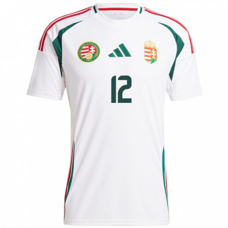 Kandiny Bambino Maglia Ungheria Hanna Németh #12 Bianco Kit Gara Away 24-26 Maglietta