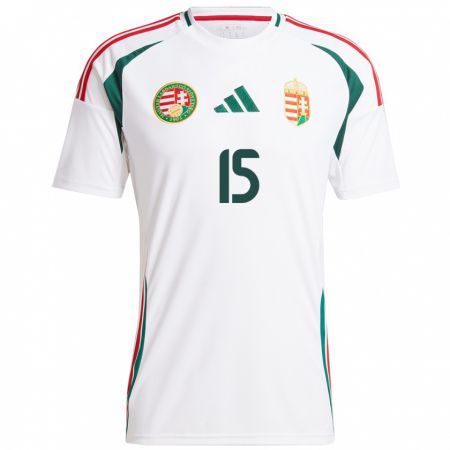 Kandiny Bambino Maglia Ungheria Fanni Vachter #15 Bianco Kit Gara Away 24-26 Maglietta