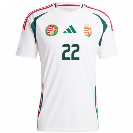 Kandiny Bambino Maglia Ungheria Fruzsina Schildkraut #22 Bianco Kit Gara Away 24-26 Maglietta