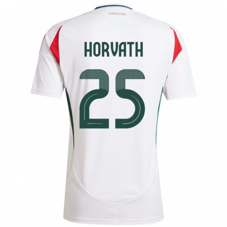 Kandiny Bambino Maglia Ungheria Krisztofer Horváth #25 Bianco Kit Gara Away 24-26 Maglietta