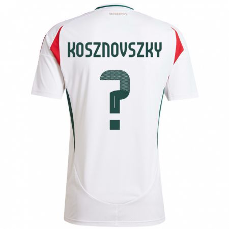 Kandiny Bambino Maglia Ungheria Márk Kosznovszky #0 Bianco Kit Gara Away 24-26 Maglietta